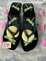 Black Dragon Fly Woodies Sandals