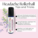 Headache Rollerball- Certified Therapeutic Grade Essential Oil 10 ML - 6 pack