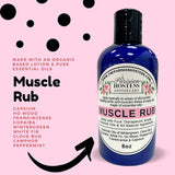 Muscle Rub Aloe Based Lotion- Certified Therapeutic Grade Essential Oil 8oz